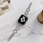 Cinturino di ricambio per cinturino in metallo con catena a forma di O per Apple Watch Series, 7 41mm/6&SE&5&4 40mm/3&2&1 38mm, 7 45mm/6&SE&5&4 44mm/3&2&1 42mm