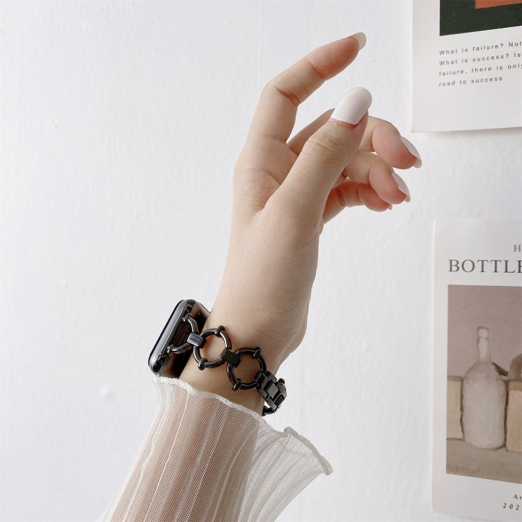 Cinturino di ricambio per cinturino in metallo con catena a forma di O per Apple Watch Series, 7 41mm/6&SE&5&4 40mm/3&2&1 38mm, 7 45mm/6&SE&5&4 44mm/3&2&1 42mm