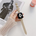 Cinturino di ricambio per cinturino in pelle a scacchi per Apple Watch Series, 7 41mm/6&SE&5&4 40mm/3&2&1 38mm, 7 45mm/6&SE&5&4 44mm/3&2&1 42mm