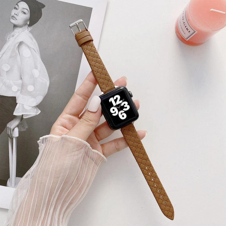 Cinturino di ricambio per cinturino in pelle a scacchi per Apple Watch Series, 7 41mm/6&SE&5&4 40mm/3&2&1 38mm, 7 45mm/6&SE&5&4 44mm/3&2&1 42mm