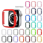 Custodia protettiva per PC antiurto con pellicola in vetro temperato, For Apple Watch Series 9 / 8 / 7 45mm