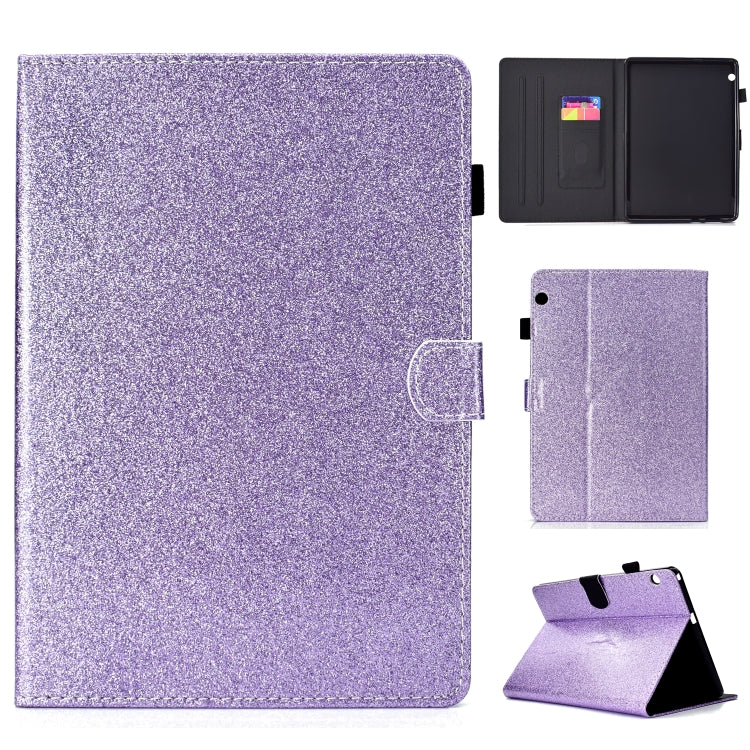 Custodia in pelle flip orizzontale con vernice glitterata in polvere con supporto e slot per schede, For Huawei MediaPad M6 8.4, For Huawei MediaPad M6 10.8, For Huawei MediaPad T3 7.0, For Huawei MediaPad T3 10.0