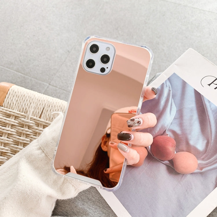 Custodia per telefono a specchio con placcatura di lusso a quattro gocce in TPU + acrilico, For iPhone 13 Pro Max, For iPhone 13 Pro, For iPhone 13, For iPhone 13 mini