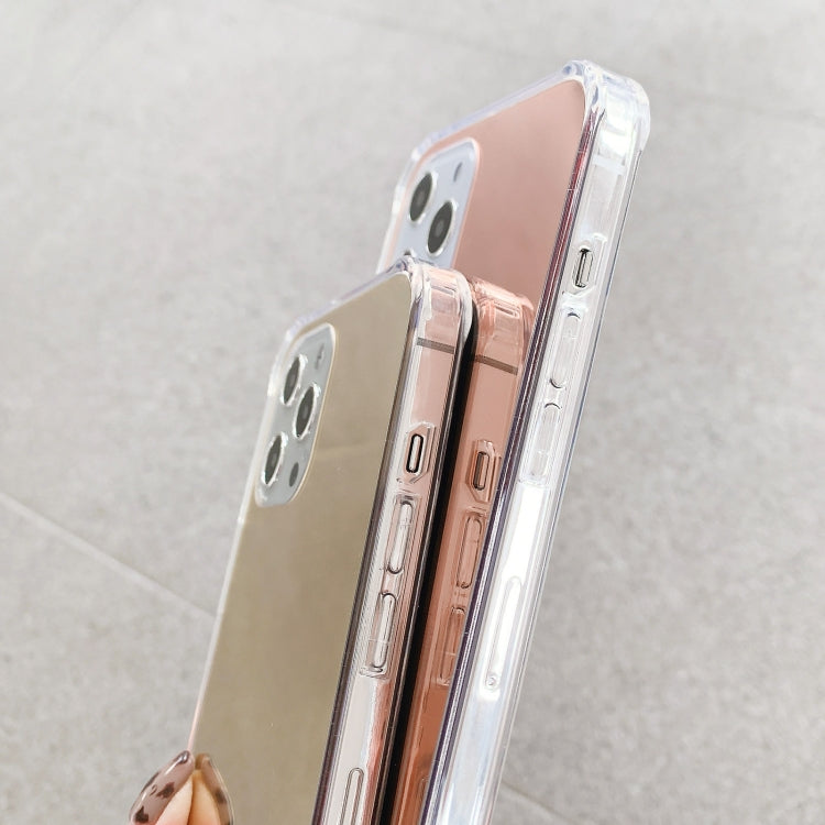 Custodia per telefono a specchio con placcatura di lusso a quattro gocce in TPU + acrilico, For iPhone 13 Pro Max, For iPhone 13 Pro, For iPhone 13, For iPhone 13 mini