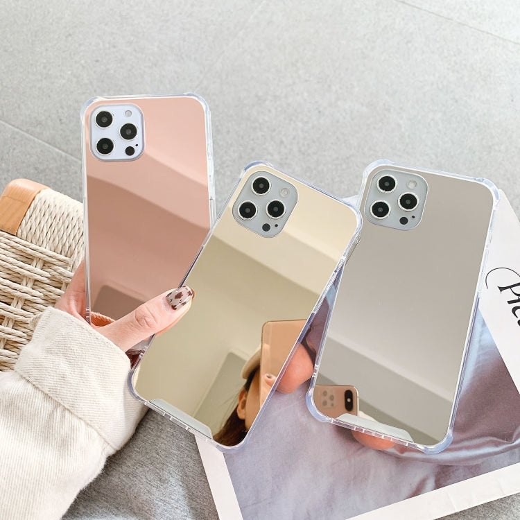 Custodia per telefono a specchio con placcatura di lusso a quattro gocce in TPU + acrilico, For iPhone 13 Pro Max, For iPhone 13 Pro, For iPhone 13, For iPhone 13 mini