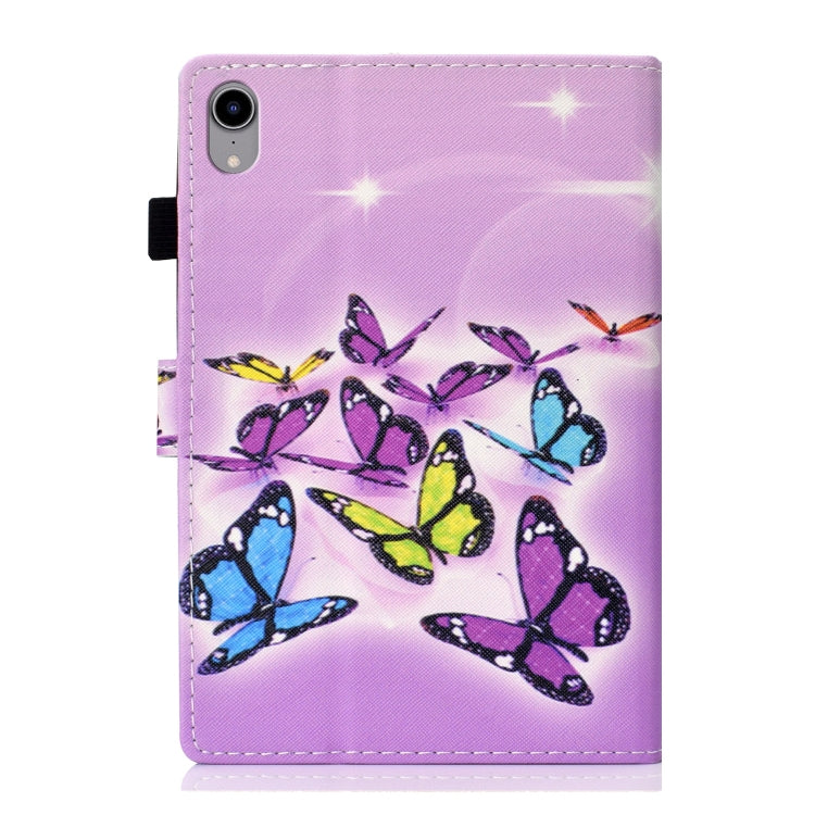 Custodia in pelle a ribalta orizzontale con disegno colorato con supporto e slot per schede e funzione Sleep / Wake-up, For iPad mini 2024 / mini 6