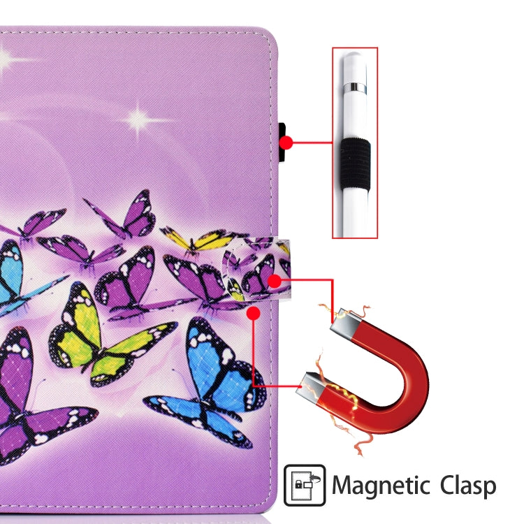 Custodia in pelle a ribalta orizzontale con disegno colorato con supporto e slot per schede e funzione Sleep / Wake-up, For iPad mini 2024 / mini 6