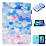 Custodia in pelle a ribalta orizzontale con disegno colorato con supporto e slot per schede e funzione Sleep / Wake-up, For iPad mini 2024 / mini 6