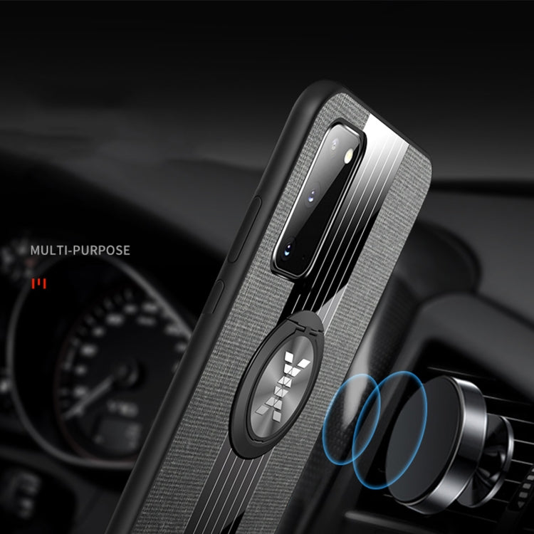 Custodia protettiva in TPU antiurto con tessuto per cuciture XINLI con supporto per anello, For Samsung Galaxy S20, For Samsung Galaxy S20 FE, For Samsung Galaxy S20+, For Samsung Galaxy S20 Ultra, For Samsung Galaxy S21 5G                             ...