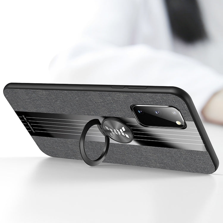 Custodia protettiva in TPU antiurto con tessuto per cuciture XINLI con supporto per anello, For Samsung Galaxy S20, For Samsung Galaxy S20 FE, For Samsung Galaxy S20+, For Samsung Galaxy S20 Ultra, For Samsung Galaxy S21 5G                             ...