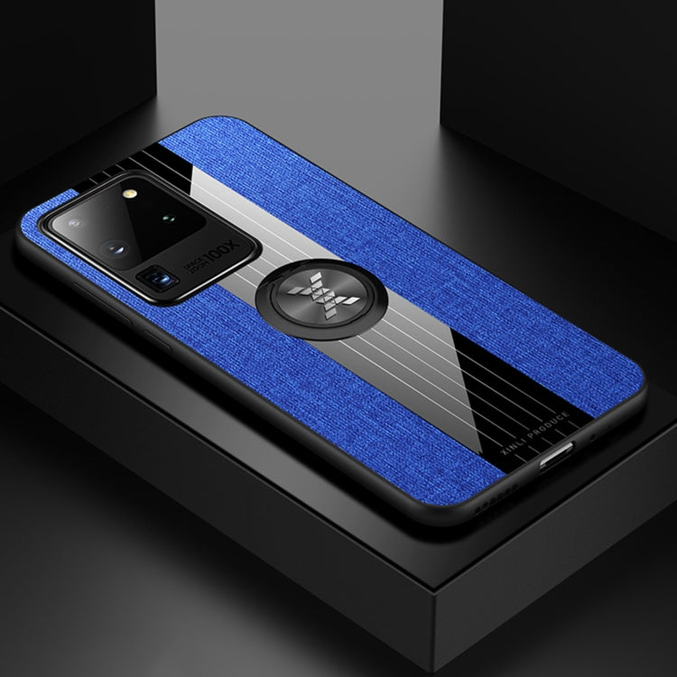 Custodia protettiva in TPU antiurto con tessuto per cuciture XINLI con supporto per anello, For Samsung Galaxy S20, For Samsung Galaxy S20 FE, For Samsung Galaxy S20+, For Samsung Galaxy S20 Ultra, For Samsung Galaxy S21 5G                             ...