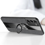 Custodia protettiva in TPU antiurto con tessuto per cuciture XINLI con supporto per anello, For Samsung Galaxy S21+ 5G