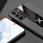 Custodia protettiva in TPU antiurto con tessuto per cuciture XINLI con supporto per anello, For Samsung Galaxy S21+ 5G
