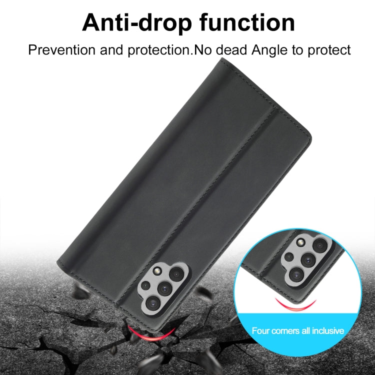 LC.IMEEKE Forte magnetismo Ultra-sottile orizzontale Flip Matte TPU + Custodia in pelle PU con supporto e slot per carte e portafoglio, For Samsung Galaxy A32 5G