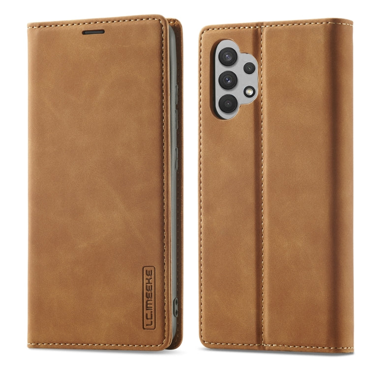 LC.IMEEKE Forte magnetismo Ultra-sottile orizzontale Flip Matte TPU + Custodia in pelle PU con supporto e slot per carte e portafoglio, For Samsung Galaxy A32 5G