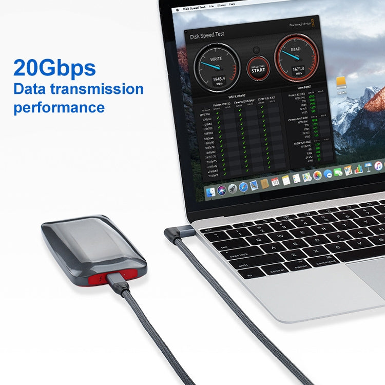 Cavo USB-C 100W a gomito con trasmissione dati e video