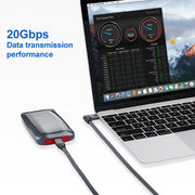 Cavo dati da 100 W USB-C/Type-C a gomito a USB-C/Type-C maschio con funzionalità complete con marchio E, 0.5m, 1m, 1.5m
