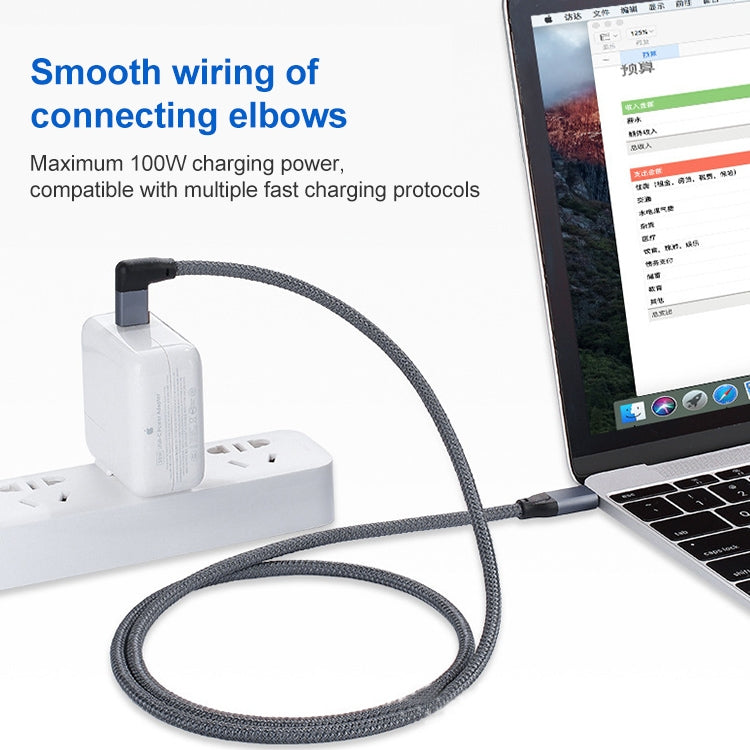 Cavo USB-C 100W a gomito con trasmissione dati e video