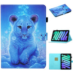Custodia in pelle flip orizzontale con cuciture a disegno colorato con supporto e slot per schede e funzione Sleep / Wake-up, For iPad mini 2024 / mini 6