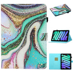 Custodia in pelle flip orizzontale con cuciture a disegno colorato con supporto e slot per schede e funzione Sleep / Wake-up, For iPad mini 2024 / mini 6