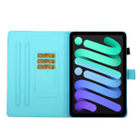 Custodia in pelle flip orizzontale con cuciture a disegno colorato con supporto e slot per schede e funzione Sleep / Wake-up, For iPad mini 2024 / mini 6