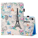Custodia in pelle flip orizzontale con cuciture a disegno colorato con supporto e slot per schede e funzione Sleep / Wake-up, For iPad mini 2024 / mini 6