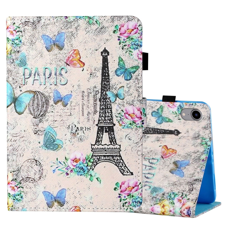 Custodia in pelle flip orizzontale con cuciture a disegno colorato con supporto e slot per schede e funzione Sleep / Wake-up, For iPad mini 2024 / mini 6