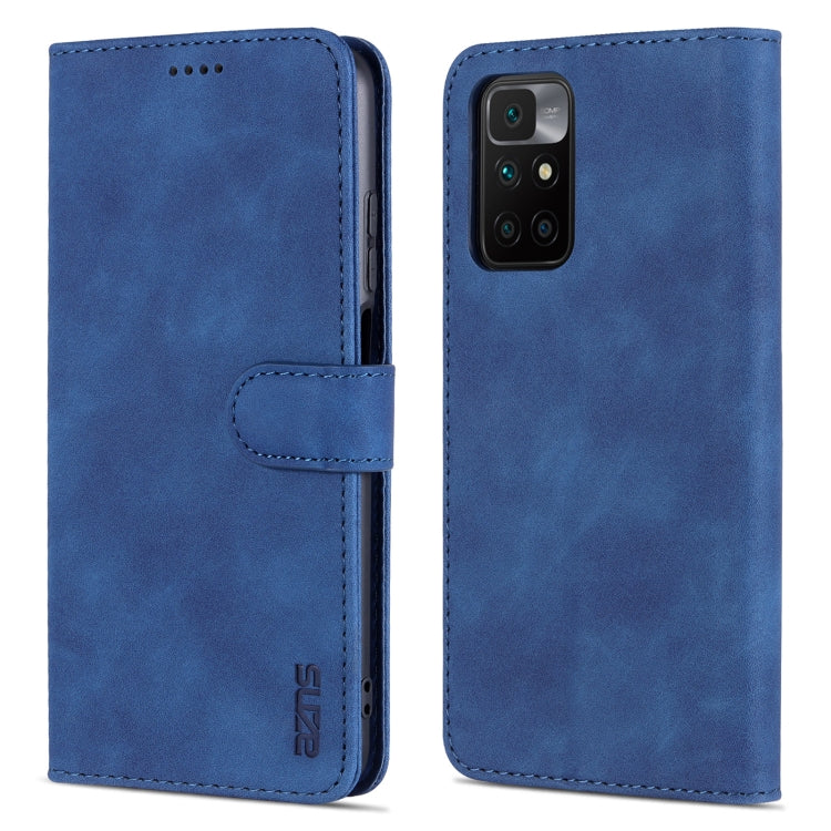 AZNS Skin Feel Calf Texture Custodia in pelle con apertura orizzontale con slot per carte, supporto e portafoglio, For Xiaomi Redmi 10
