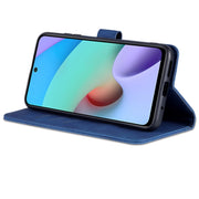 AZNS Skin Feel Calf Texture Custodia in pelle con apertura orizzontale con slot per carte, supporto e portafoglio, For Xiaomi Redmi 10