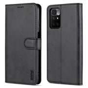 AZNS Skin Feel Calf Texture Custodia in pelle con apertura orizzontale con slot per carte, supporto e portafoglio, For Xiaomi Redmi 10
