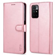 AZNS Skin Feel Calf Texture Custodia in pelle con apertura orizzontale con slot per carte, supporto e portafoglio, For Xiaomi Redmi 10