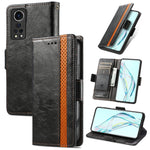 CustodiaNeo Business Custodia in pelle PU con doppia fibbia magnetica con giunzione orizzontale con supporto, slot per carte e portafoglio, For vivo V21, For ZTE Axon 30 5G, For ZTE Nubia Z30 Pro, For Alcatel 1S (2021)