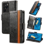 CustodiaNeo Business Custodia in pelle PU con doppia fibbia magnetica con giunzione orizzontale con supporto, slot per carte e portafoglio, For vivo V21, For ZTE Axon 30 5G, For ZTE Nubia Z30 Pro, For Alcatel 1S (2021)