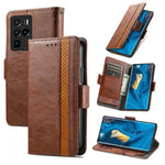 CustodiaNeo Business Custodia in pelle PU con doppia fibbia magnetica con giunzione orizzontale con supporto, slot per carte e portafoglio, For vivo V21, For ZTE Axon 30 5G, For ZTE Nubia Z30 Pro, For Alcatel 1S (2021)