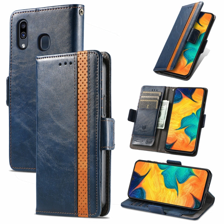 CustodiaNeo Business Custodia in pelle PU con doppia fibbia magnetica con giunzione orizzontale con supporto, slot per carte e portafoglio, For Samsung Galaxy A03s, For Samsung Galaxy A20, For Samsung Galaxy A30