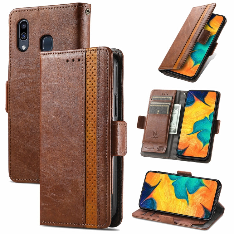 CustodiaNeo Business Custodia in pelle PU con doppia fibbia magnetica con giunzione orizzontale con supporto, slot per carte e portafoglio, For Samsung Galaxy A03s, For Samsung Galaxy A20, For Samsung Galaxy A30