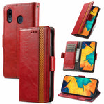 CustodiaNeo Business Custodia in pelle PU con doppia fibbia magnetica con giunzione orizzontale con supporto, slot per carte e portafoglio, For Samsung Galaxy A03s, For Samsung Galaxy A20, For Samsung Galaxy A30