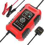 FOXSUR 10A 12V 7-segmenti Caricabatterie Smart Moto/Auto, EU Plug, UK Plug, US Plug