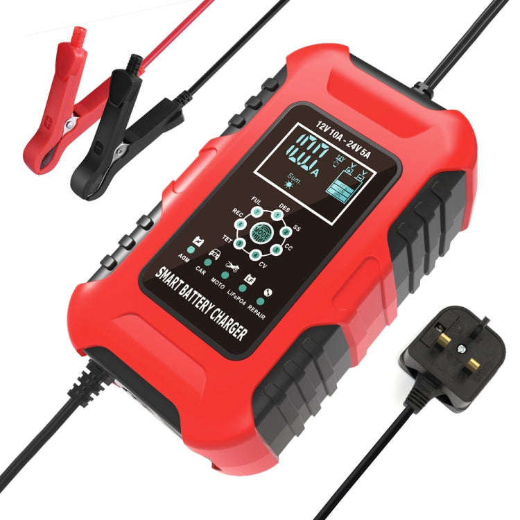 FOXSUR 10A 12V 7-segmenti Caricabatterie Smart Moto/Auto, EU Plug, UK Plug, US Plug