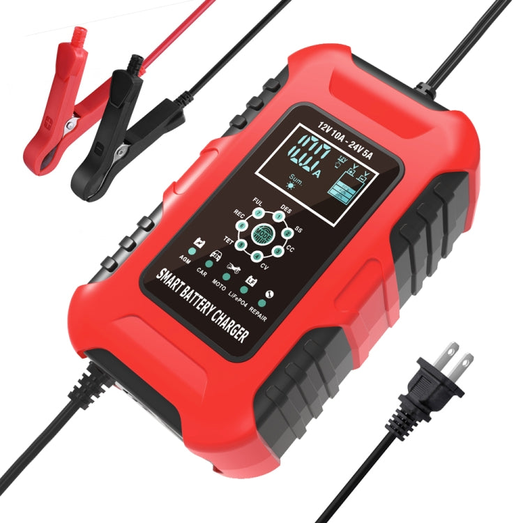 FOXSUR 10A 12V 7-segmenti Caricabatterie Smart Moto/Auto, EU Plug, UK Plug, US Plug