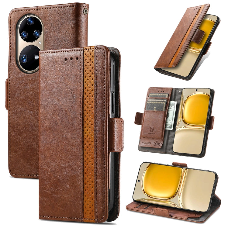 CustodiaNeo Business Custodia in pelle PU con doppia fibbia magnetica con giunzione orizzontale con supporto, slot per carte e portafoglio, For Huawei nova 8 SE Youth, For Huawei P50 Pro, For Huawei P50