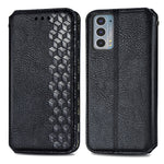 Custodia in pelle PU magnetica a vibrazione orizzontale pressata a griglia cubica con supporto, slot per carte e portafoglio, For Motorola Edge 20, For Motorola Edge 20 Lite