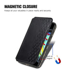 Custodia in pelle PU magnetica a vibrazione orizzontale pressata a griglia cubica con supporto, slot per carte e portafoglio, For Motorola Edge 20, For Motorola Edge 20 Lite