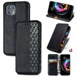Custodia in pelle PU magnetica a vibrazione orizzontale pressata a griglia cubica con supporto, slot per carte e portafoglio, For Motorola Edge 20, For Motorola Edge 20 Lite