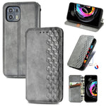 Custodia in pelle PU magnetica a vibrazione orizzontale pressata a griglia cubica con supporto, slot per carte e portafoglio, For Motorola Edge 20, For Motorola Edge 20 Lite