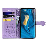 Bella custodia in pelle a vibrazione orizzontale con motivo a rilievo di gatto e cane, con supporto e fessure per carte e portafoglio e chiusura a cartone animato e cordino, For ZTE Nubia Z30 Pro, For Huawei Maimang 10 SE