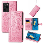 Bella custodia in pelle a vibrazione orizzontale con motivo a rilievo di gatto e cane, con supporto e fessure per carte e portafoglio e chiusura a cartone animato e cordino, For ZTE Nubia Z30 Pro, For Huawei Maimang 10 SE