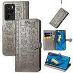 Bella custodia in pelle a vibrazione orizzontale con motivo a rilievo di gatto e cane, con supporto e fessure per carte e portafoglio e chiusura a cartone animato e cordino, For ZTE Nubia Z30 Pro, For Huawei Maimang 10 SE