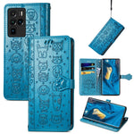 Bella custodia in pelle a vibrazione orizzontale con motivo a rilievo di gatto e cane, con supporto e fessure per carte e portafoglio e chiusura a cartone animato e cordino, For ZTE Nubia Z30 Pro, For Huawei Maimang 10 SE