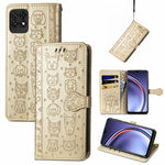Bella custodia in pelle a vibrazione orizzontale con motivo a rilievo di gatto e cane, con supporto e fessure per carte e portafoglio e chiusura a cartone animato e cordino, For ZTE Nubia Z30 Pro, For Huawei Maimang 10 SE